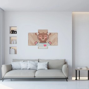 Obraz - Medvedík v pruhovanom tričku (90x60 cm)