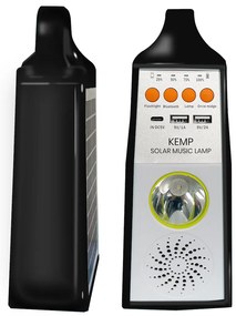 Multifunkčná solárna LED lampa s reproduktorom a powerbankou Kemp