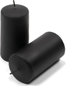 Čierna parafínová sviečka 10 cm, 20 h horenia, sada 16 ks