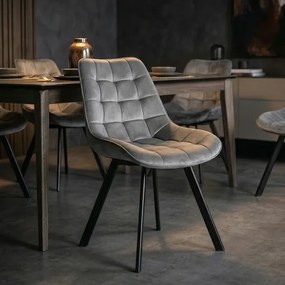 Jedálenská stolička Dalbo šedá velúr