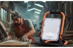 LED nabíjateľný reflektor so statívom LED/50W/3,2V 4500K 5000 mAh IP65 oranžový