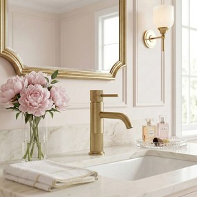 Rea Lungo Stripe, umývadlová batéria, zlatá matná, REA-B8050