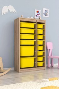 Organizér na hračky Dremonka 6 (dub sonoma + žltá). Akcia -22%. Vlastná spoľahlivá doprava až k Vám domov. 1124300