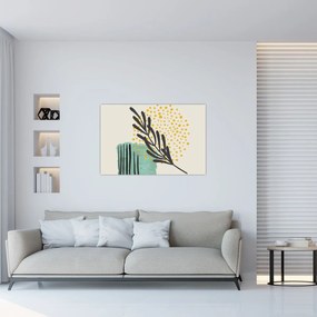 Obraz - Abstraktné listy N⁰3 (90x60 cm)