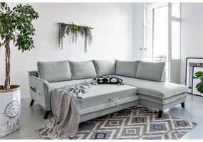 Svetlosivá rozkladacia rohová pohovka Miuform Charming Charlie L, pravý roh