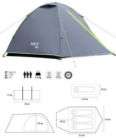 Kempingový stan NILS Camp NC6004 Explorer - sivý