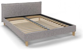 Sivá čalúnená dvojlôžková posteľ s roštom 160x200 cm Tina - Ropez