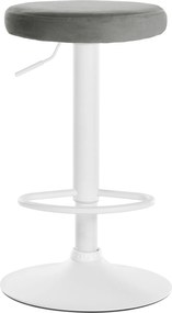 Barová stolička Ponte - zamat, biely rám - Sivá