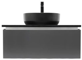 Kúpeľňová skrinka s kamennou krycí doskou a umývadlom SAT Feel 80x30x46 cm antracit SATFEEL80ANTTKB, 1 ks