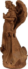 Dekoratívna hrdzavá figúrka anjel s holubicou - 12*10*23 cm