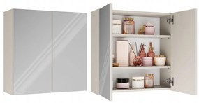 Závesná kúpeľňová skrinka so zrkadlom POLA 2DL kašmírová