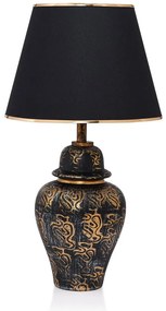 Čierna/v zlatej farbe stolová lampa s textilným tienidlom (výška 54 cm) Derin – Opviq lights