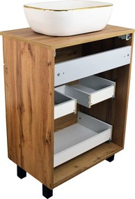 Comodo Kúpeľňová skrinka pod doskové umývadlo Solero OW 60-HD, dub wotan