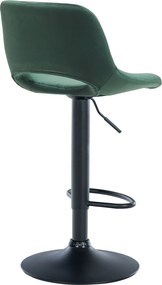 Barová stolička Camden - zamat, čierny rám - Zelená