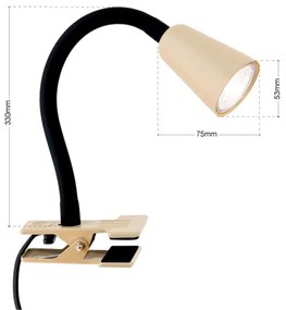 Orion - Flexibilná stolná lampa so svorkou DOTTY 1xGU10/10W/230V béžová/čierna