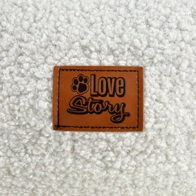 Krémový pelech pre psa ø 55 cm – Love Story