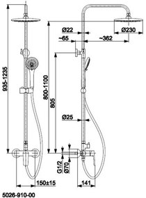 KFA Armatura 5026-910-00 - Sprchová sada s batériou TANZANIT lesklý chróm