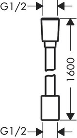 Hansgrohe Designflex, textilná sprchová hadica 1600 mm, kartáčovaný čierny chróm, HAN-28260340