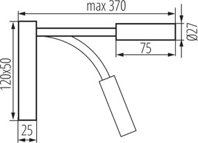 Kanlux 32519 - LED flexibilná lampička TONIL LED/3,3W/230V čierna/zlatá