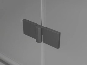 Mexen Lunar, L Duo výklopný sprchový kút 115 x 110 cm, 8mm číre sklo, grafitový profil, 834L-115L-110P-95-00