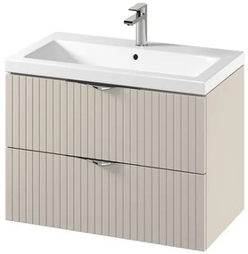 Cersanit Tirso, závesná umývadlová skrinka 794x447x572 mm + keramické umývadlo, béžová matná, S801-543