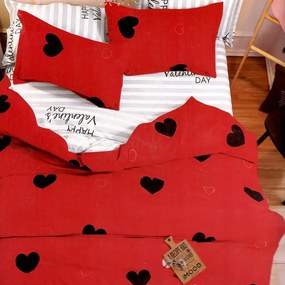 Posteľné návliečky HEART 07 RED 140x200cm
