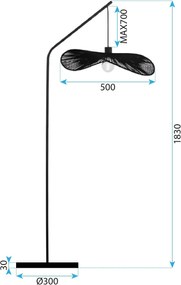 Toolight Toolight, podlahová lampa 1xE27 APP1829-1F, čierna-hnedá, OSW-09319