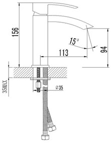 Sapho - Umývadlová batéria GINKO 15,6 cm matná čierna