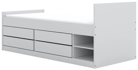 Detská posteľ LEON so šuplíkmi - 200x90 cm - biela