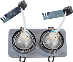 Zaoblené zapustené bodové svietidlo Gunmetal GU10 50 mm otočné a naklápacie IP44 2-svetlá - Alberto