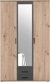 Šatníková skriňa Chicago, 120 cm, dub artisan/antracit