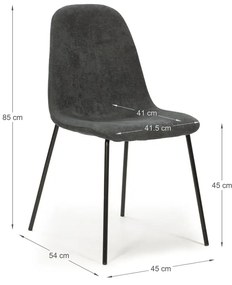 Tmavosivé jedálenské stoličky v súprave 4 ks Renne – Marckeric