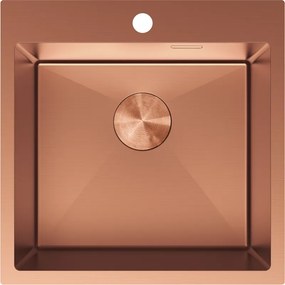 Mexen Solix, 1-komorový nerezový drez 500 x 500 mm, brúsená meď, 6407501000-65