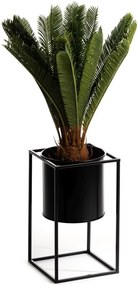KOVOVÝ KVETINÁČ SO STOJANOM RING 40X23 CM ČIERNA