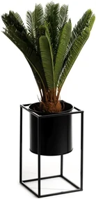 KOVOVÝ KVETINÁČ SO STOJANOM RING 40X23 CM ČIERNA