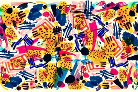 Zaujímavá samolepiaca tapeta abstrakcia v pop art štýle