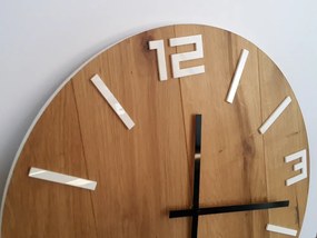 Dřevěné nástěnné hodiny Arabic 50 cm hnědé/bílé