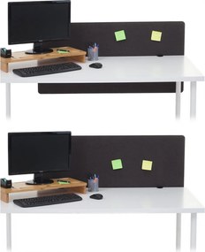 Akustický panel na stôl HWC-G75 - dvojstenná látka/textil - 60x120 - hnedo-sivá