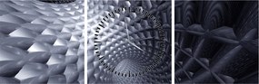 Obraz - Abstrakcia 3D (s hodinami) (90x30 cm)