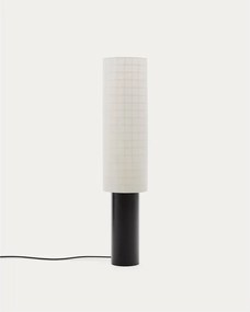 Biela/čierna stojacia lampa s textilným tienidlom (výška 142 cm) Dulan – Kave Home