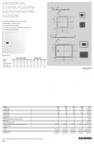 Kaldewei Cayonoplan - Sprchová vanička 1000x900 mm, so zníženým polystyrénovým nosičom, Perl-effekt, alpská biela 361747983001