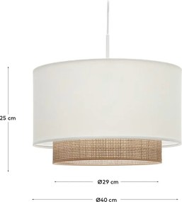 Látkové tienidlo v bielo-prírodnej farbe ø 40 cm Erna – Kave Home