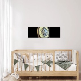 Obraz zlatých vreckových hodiniek (s hodinami) (90x30 cm)