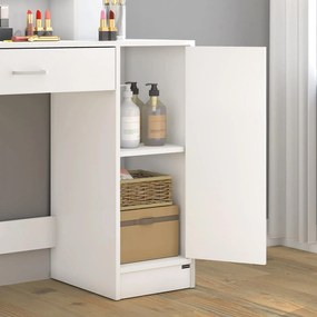 InternetovaZahrada Toaletný stolík Jocelyn s LED osvetlením 90x38x137 cm - biely