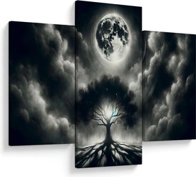 Obraz – Čiernobiely strom v splne (90x60 cm)