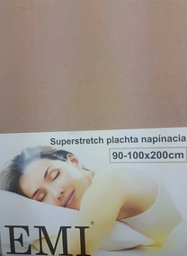 Plachta posteľná oriešková superstretch EMI: Plachta 90 (100)x200