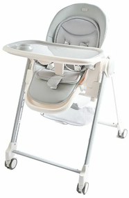 2Kids Toys Jedálenská stolička s kolieskami, sivá