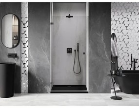 Mexen, Mexen Lunar-B výklopné sprchové dvere ľavé 85 cm, transparentné, pištoľový kov - 832-085-000-95-00-L