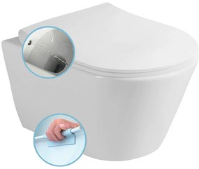Sapho Sapho, AVVA CLEANWASH závesná WC misa s bidet. spŕškou, Rimless, 35,5x53cm, biela, 100312
