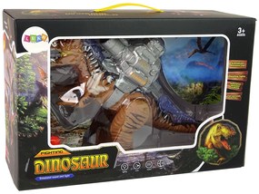 Lean Toys Dinosaurus s katapultom a guličkami - hnedý